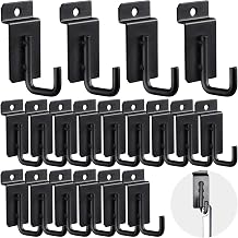 60Pcs Heavy Duty Slatwall Hooks, J Shaped Slat Wall Shelf Brackets Hangers Accessories Pegboard Gridwall Display Hooks for Panel Garage Home Garden Shops Black