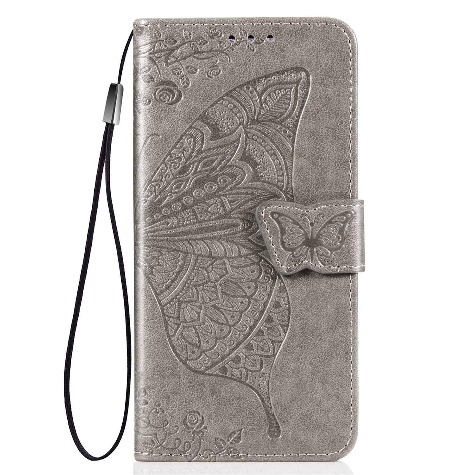 Custodia Magnetica HAOTIAN Per Oppo A52/A72/A92 Con Motivo Farfalla 3D, Viola Chiaro, Portafoglio E Supporto