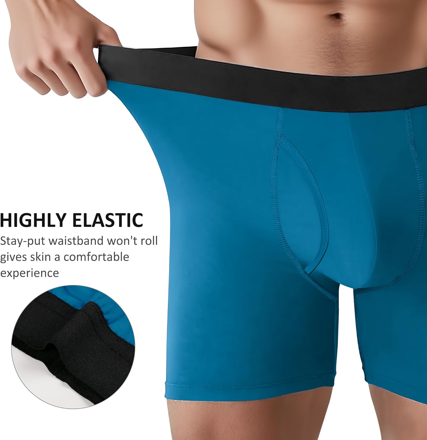 Men’s Boxer Briefs 6-Pack – Ultra-Soft Viscose Underwear, Breathable Moisture-Wicking Fabric, No Ride-Up Fit - Image 2