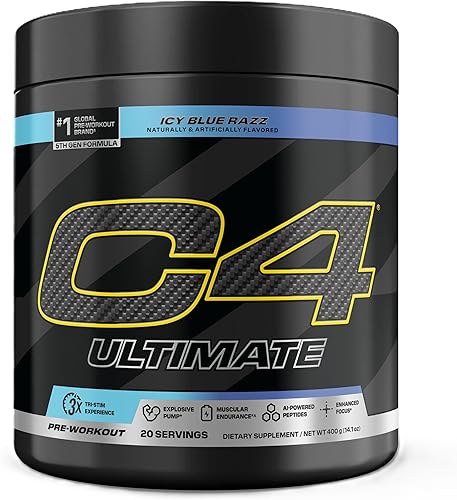 Vista 19 de Cellucor C4 Ultimate - Polvo para antes del entrenamiento, suplemento energético sin azúcar para hombres y mujeres, 300 mg de cafeína + TeaCrine +