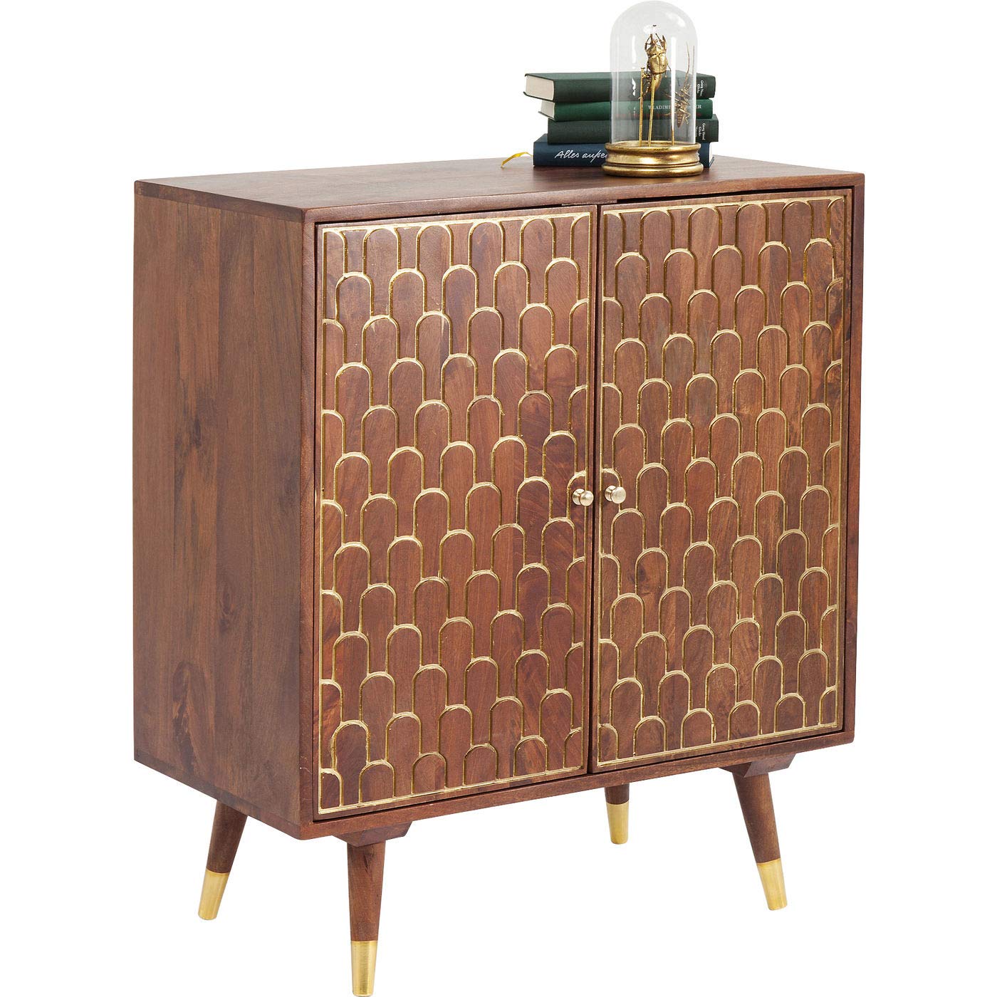 Kare Design Kommode Muskat, Braun, 90x75x40 cm, Schrank, Sideboard, mit 2 Türen, schmal, Vintage, Retro, Wohnzimmer