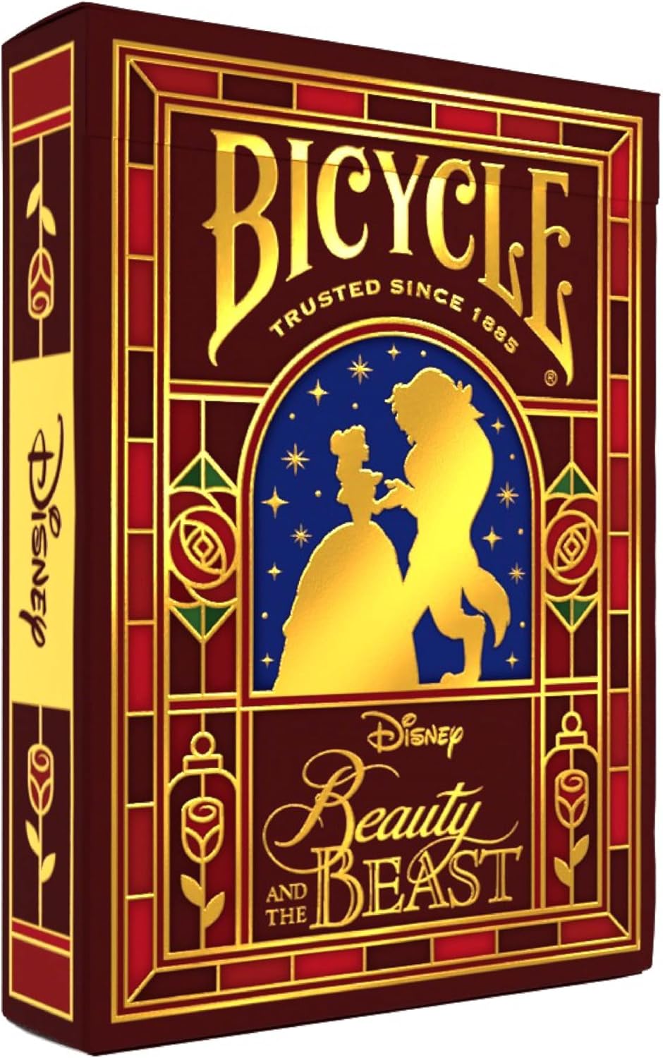 Bicycle Disney Beauty and the Beast Playing Cards – Premium Belle & Beast Deck, Enchanted Rose Collectible Cards for Classic Games, Magical Disney Gift for Kids & Adults