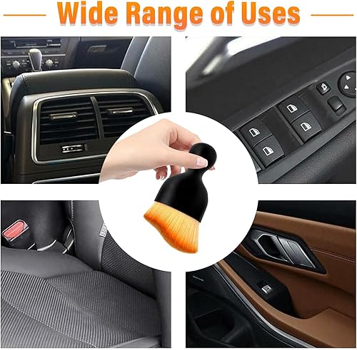 Miniatura 6 de Ziciner Cepillo de polvo para interior del automóvil, limpiadores de detalles de cerdas suaves automáticas, cepillos de limpieza de suciedad de
