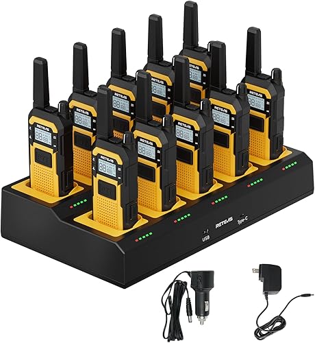 Miniatura 20 de Retevis RB48 Walkie Talkies resistentes al agua, radios bidireccionales recargables de largo alcance, triple prueba avanzada, recordatorio de