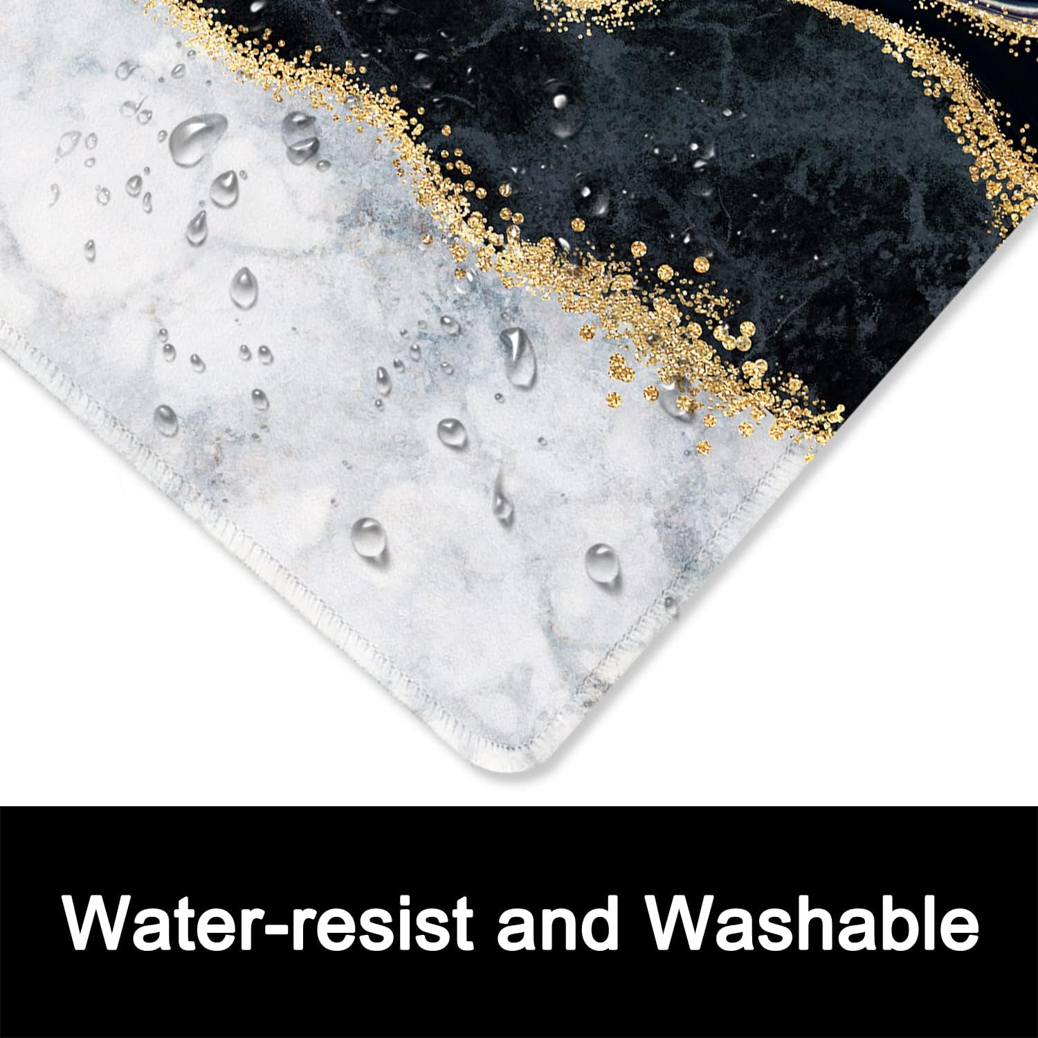 ITNRSIIET Mouse Pad with Stitched Edge Premium Textured Smooth Precise Operation Waterproof Washable Non-Slip Rubber Base Desktop Protection Mat, 10.2×8.3×0.12 inches, Abstract Art Marble image 5