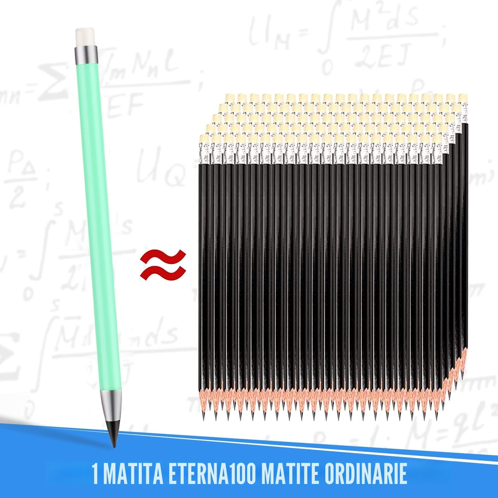 Runmeihe Matita eterna Penna senza inchiostro 6 pezzi Colori assortiti