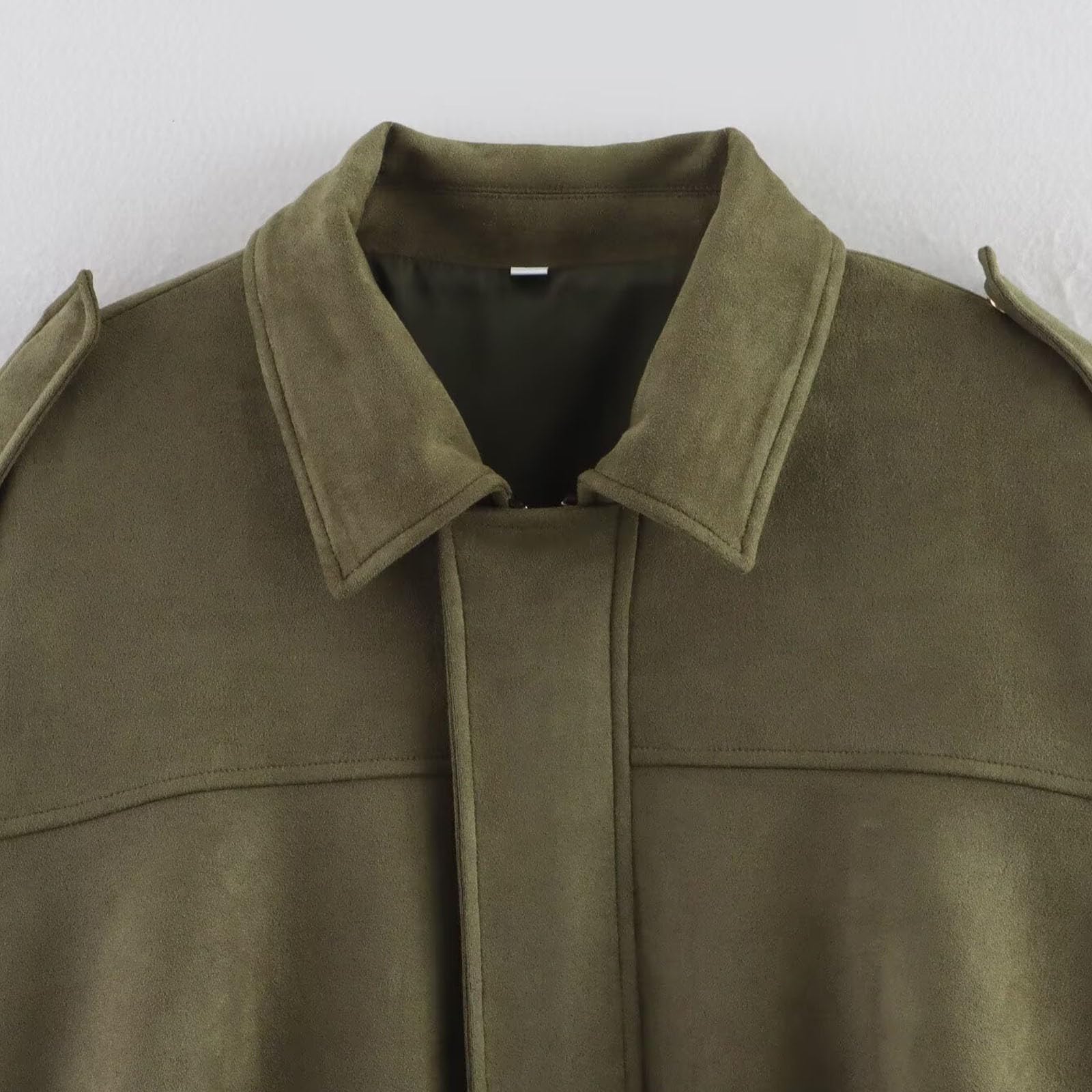 Generisch Veste en jean pour femme, élégante, surdimensionnée, printemps, manches longues, décontracté, streetwear, sans coutures, haut confortable pour la vie quotidienne, le bureau, les vacances