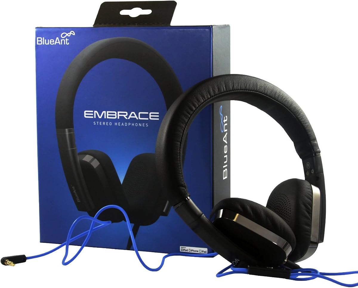 Auriculares estéreo BlueAnt Embrace MFI con control remoto Apple para dispositivos iPhone/iPod/iPad y Android