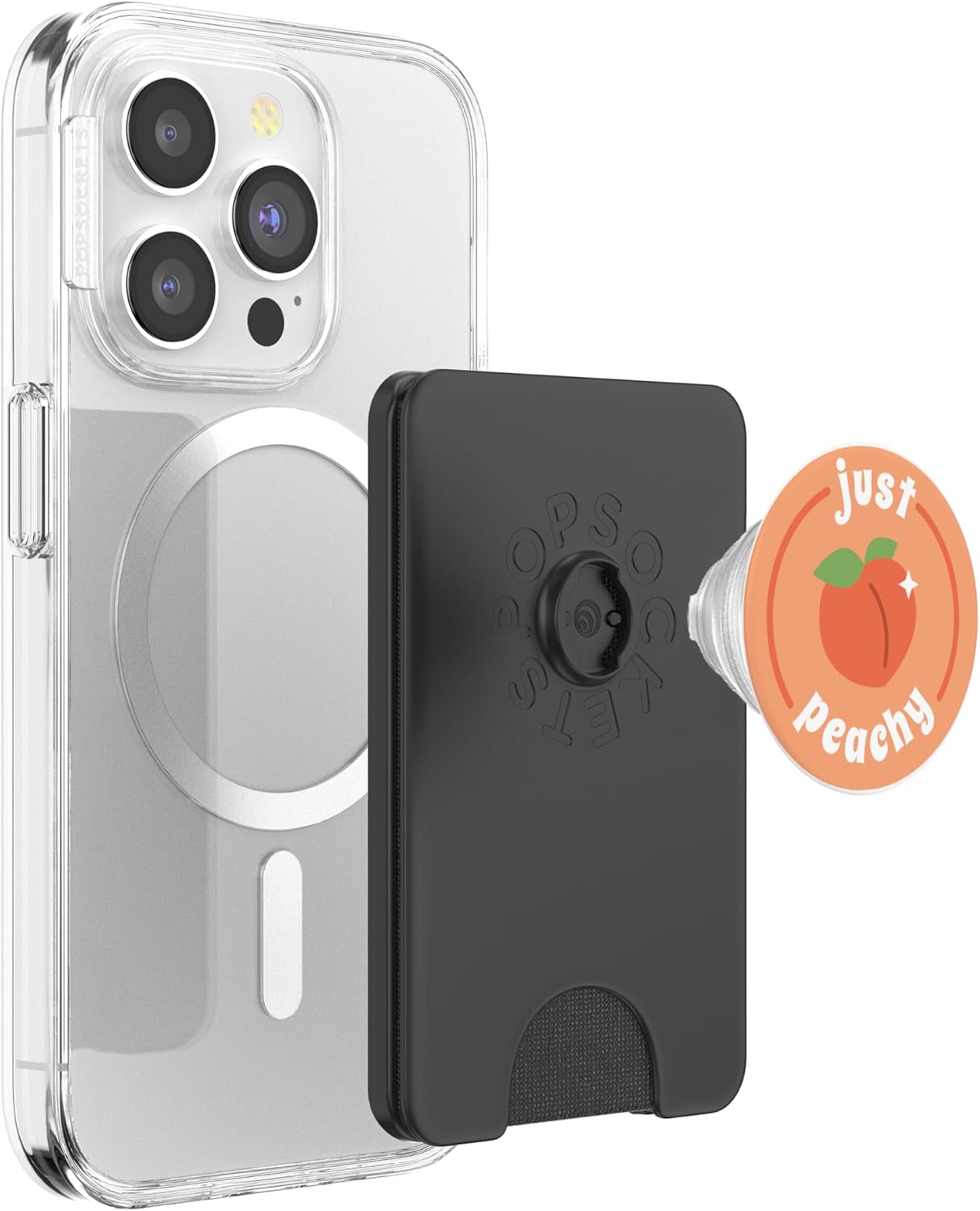 Peach Just Peachy PopSockets PopWallet for MagSafe