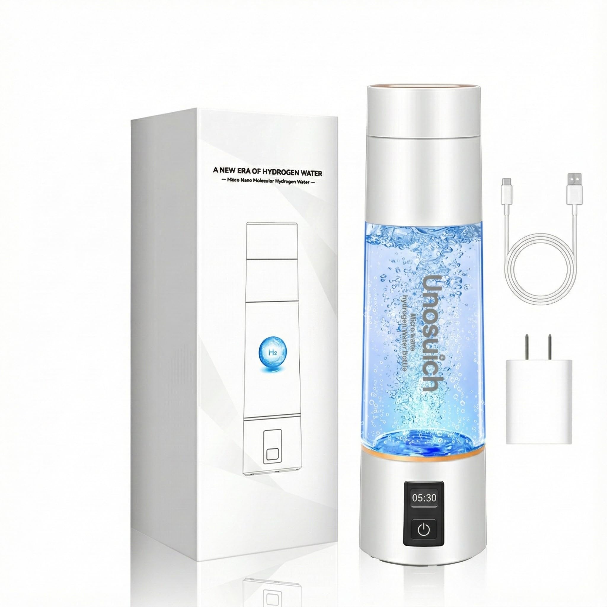 Micro Nano Botella de agua de hidrógeno, generador de botellas de agua rico en hidrógeno, taza de agua con infusión de gas H2 molecular, jarra, hervidor, ionizador, PEM SPE de 10