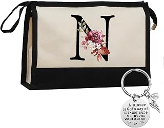 Personalized Makeup Bag, Mini Portable Pocket Cosmetic Bag, Birthday Gifts for Women Mom, Gifts for Best Friend, Bride Bridesmaid Cosmetic bag (N)