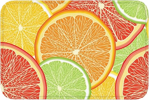 Miniatura 8 de AuLYn Alfombra de baño de espuma viscoelástica con rodajas de cítricos naranja pomelo, 24 x 16 pulgadas, ultra suave y antideslizante, absorbente de