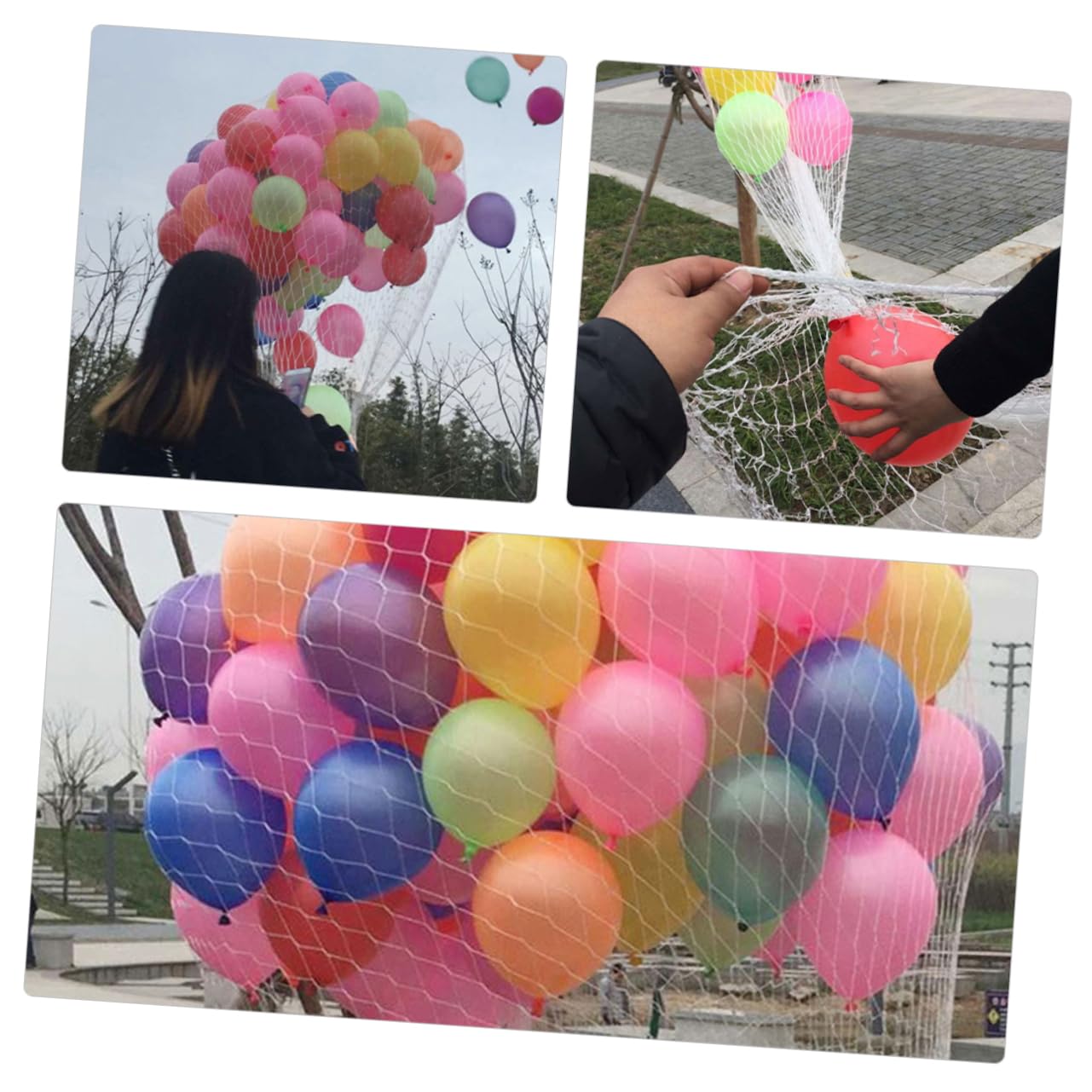 Sosoport Ballonfreigabenetz für Hochzeiten und Partys Wiederverwendbares Weißes Ballons Netz aus Robustem Kunststoff Großes Ballon Abwurfnetz zu 1000 Party Dekoration und Event