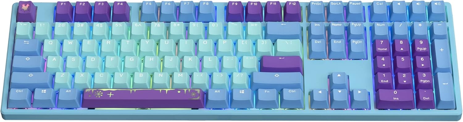 MK Frozen Llama Typist RGB Double-Shot Mechanical Keyboard (TTC Bluish White)