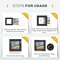 Vista 4 de Golden State Art, Kit de alfombrillas precortadas para fotos, mate de corte biselado de núcleo blanco, tableros de respaldo y bolsas transparentes