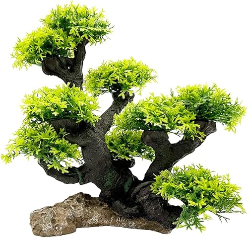 Smoothedo-Pets Plantas de acuario, decoraciones de pecera, tamaño mediano, 11 pulgadas, plantas artificiales de plástico, peces dorados, paisaje