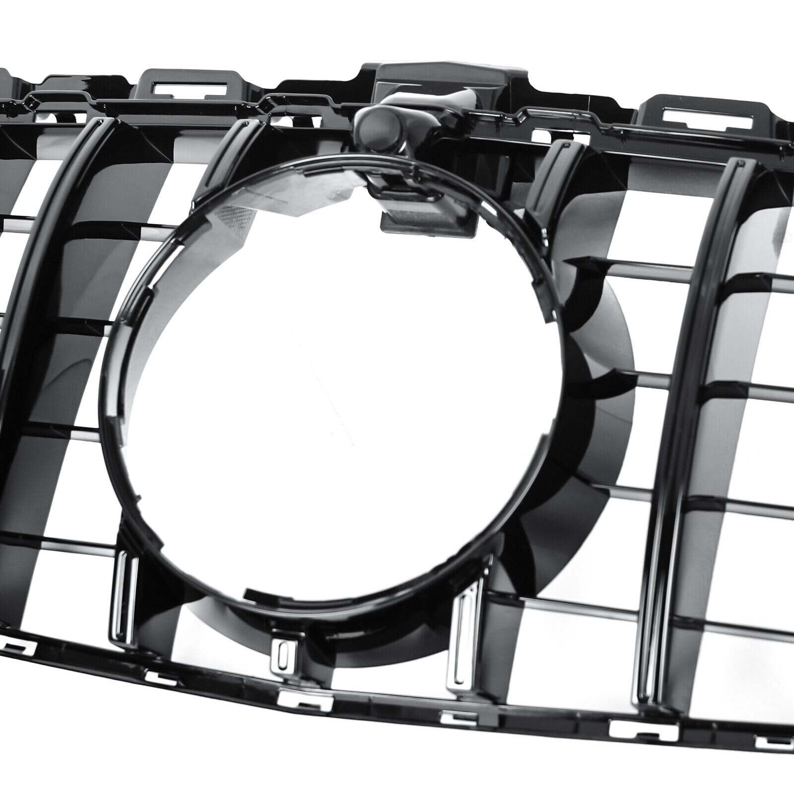 Calandra Griglia Centrale Anteriore Per Mercedes Classe C W205/S205/C205 (2014-2018) – Colore Nero, Con Supporto Per Fotocamera
