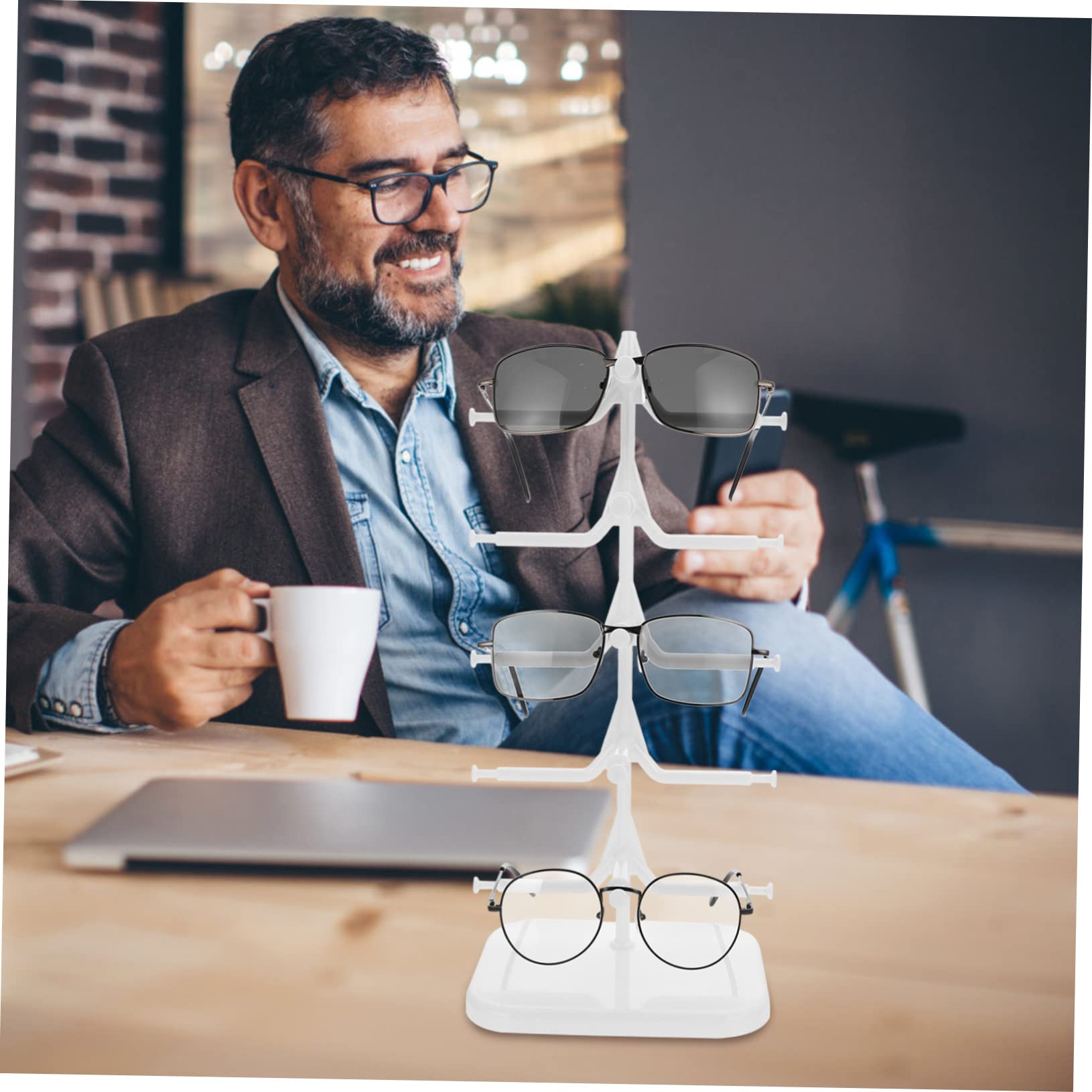 JECOMPRIS Glasses Holder Glasses Display Rack Multi-tier Display Stand Sunglasses Organizer Glasses Stand Glasses Storage Holder Sunglasses Display Stand Sunglasses Rack Eyeglass Rack