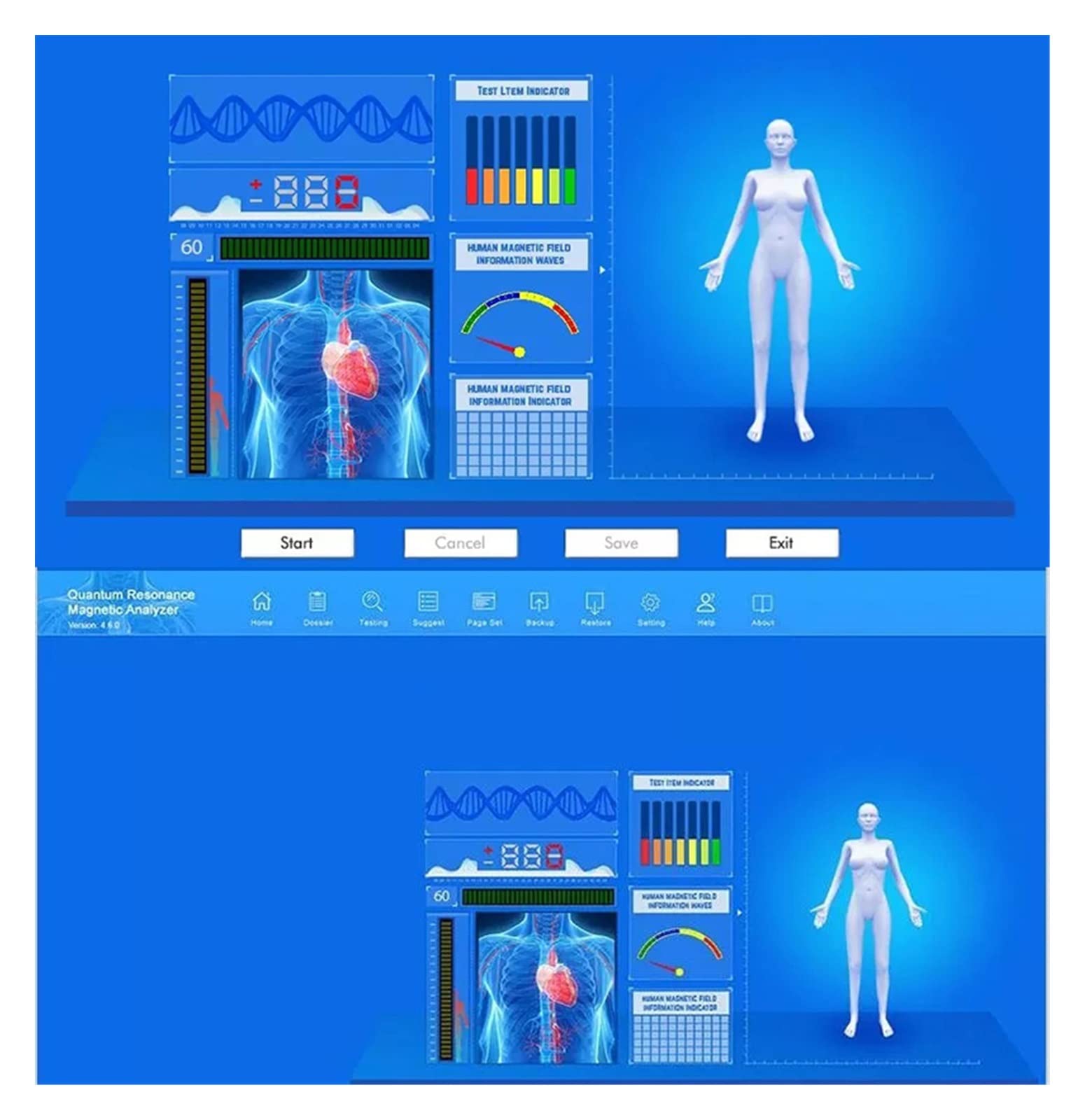 Quantum Magnetic Resonance Analyzer Nuova Versione Controllo dell'analizzatore del Corpo Impostato con 54 rapporti