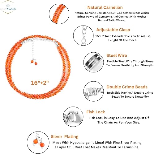 Miniatura 6 de Collar de cuentas de piedras preciosas plata