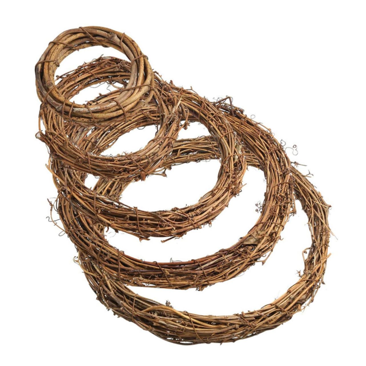 5 Stück Dekorative Rattan Kranzringe für Selbstgemacht Kranzbinden Stabil Flexibel Braun als Partydekoration und Aufhängen
