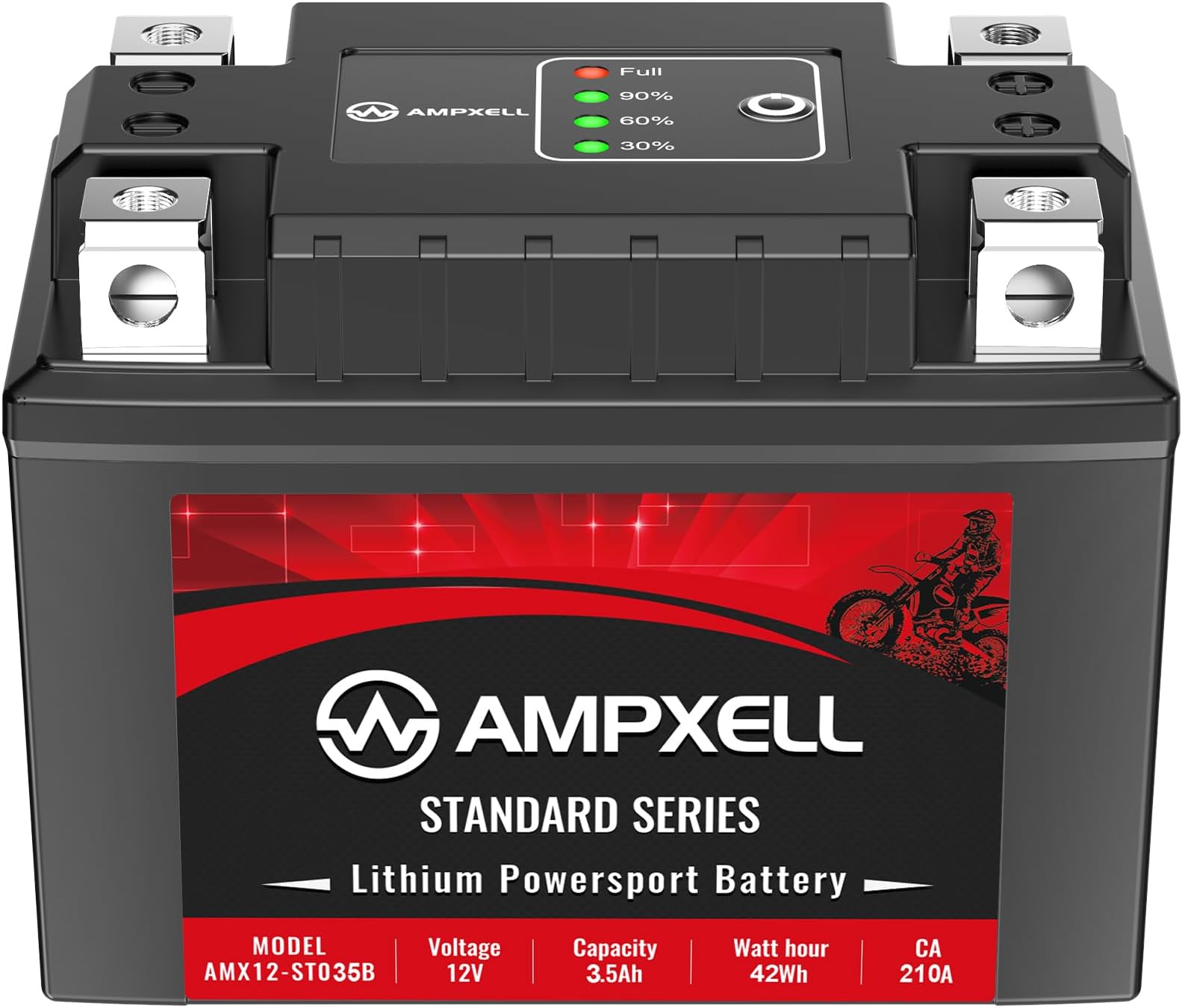 YTX5L-BS Lithium Motorcycle Battery 12V 210A 3.5Ah Replacement YTZ7S-BS Powersport Battery, Motorcycle, ATV, UTV,Moped, 4 Wheeler and Generator Battery etc,Polarity [- +]