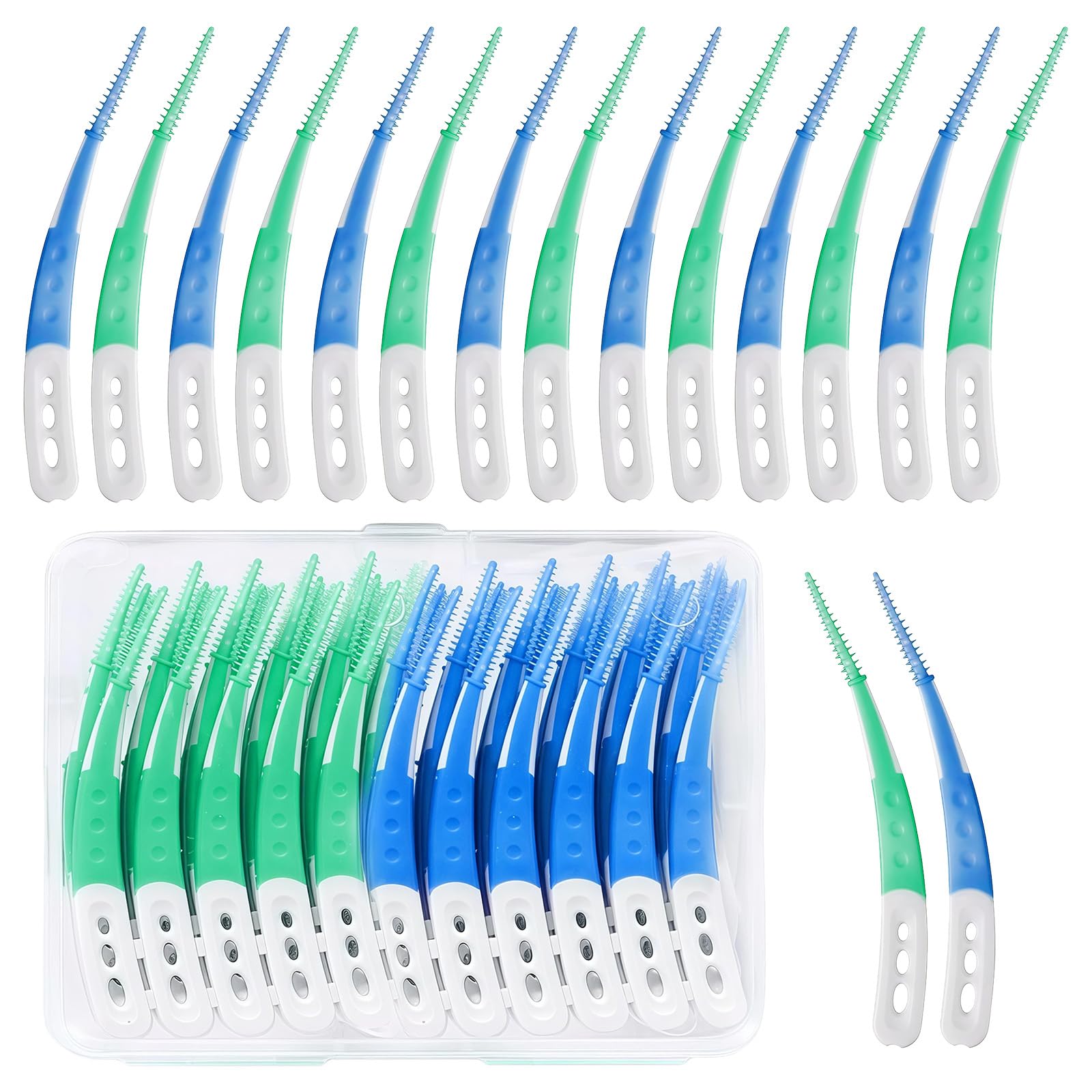 84 spazzole interdentali, spazzole interdentali, design curvo per denti sani e una facile pulizia degli spazi interdentali difficili da raggiungere