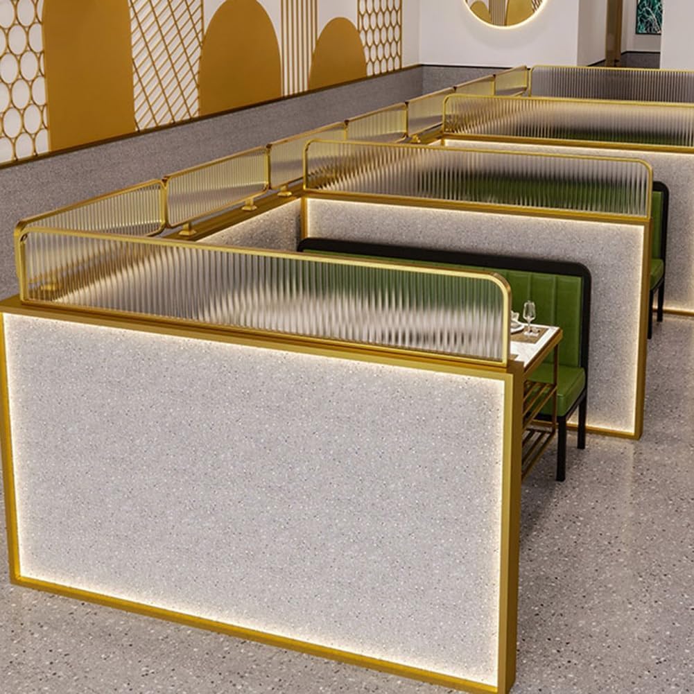Panele dzielące do blatów jadalnych, panele półprywatności do blatów restauracyjnych (złoty, 20x100cm/7.87x39.37in)