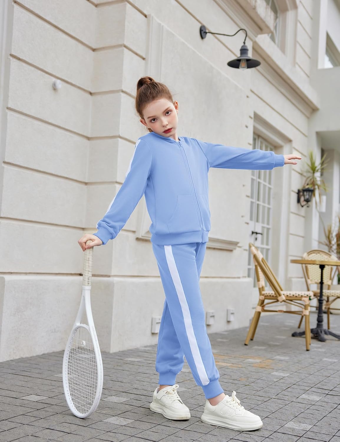 Zaclotre Girls 2 Piece Outfits Sweatsuit Zip Up Hoodie Sweatshirt and Sweatpant Tracksuit Athletic Jogger Sets - Image 9