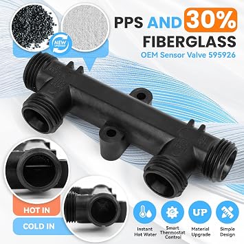 595926 Replacement Sensor Valve for Hot Water Recirculating Pump, Bypass Sensor Valve For Instant Hot Water(OEM)