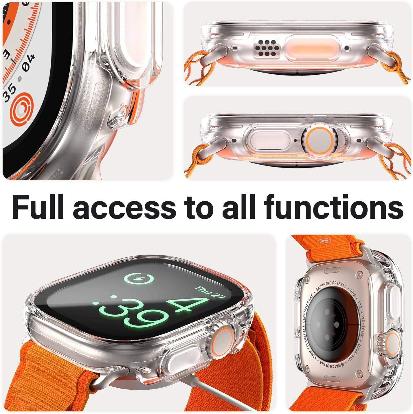 PanzerGlass™ Protezione Schermo per Apple Watch Ultra 2 - Custodia Protettiva Full Body con D3O® contro Graffi e Impatti, Realizzata in Vetro Temperato, Trasparente