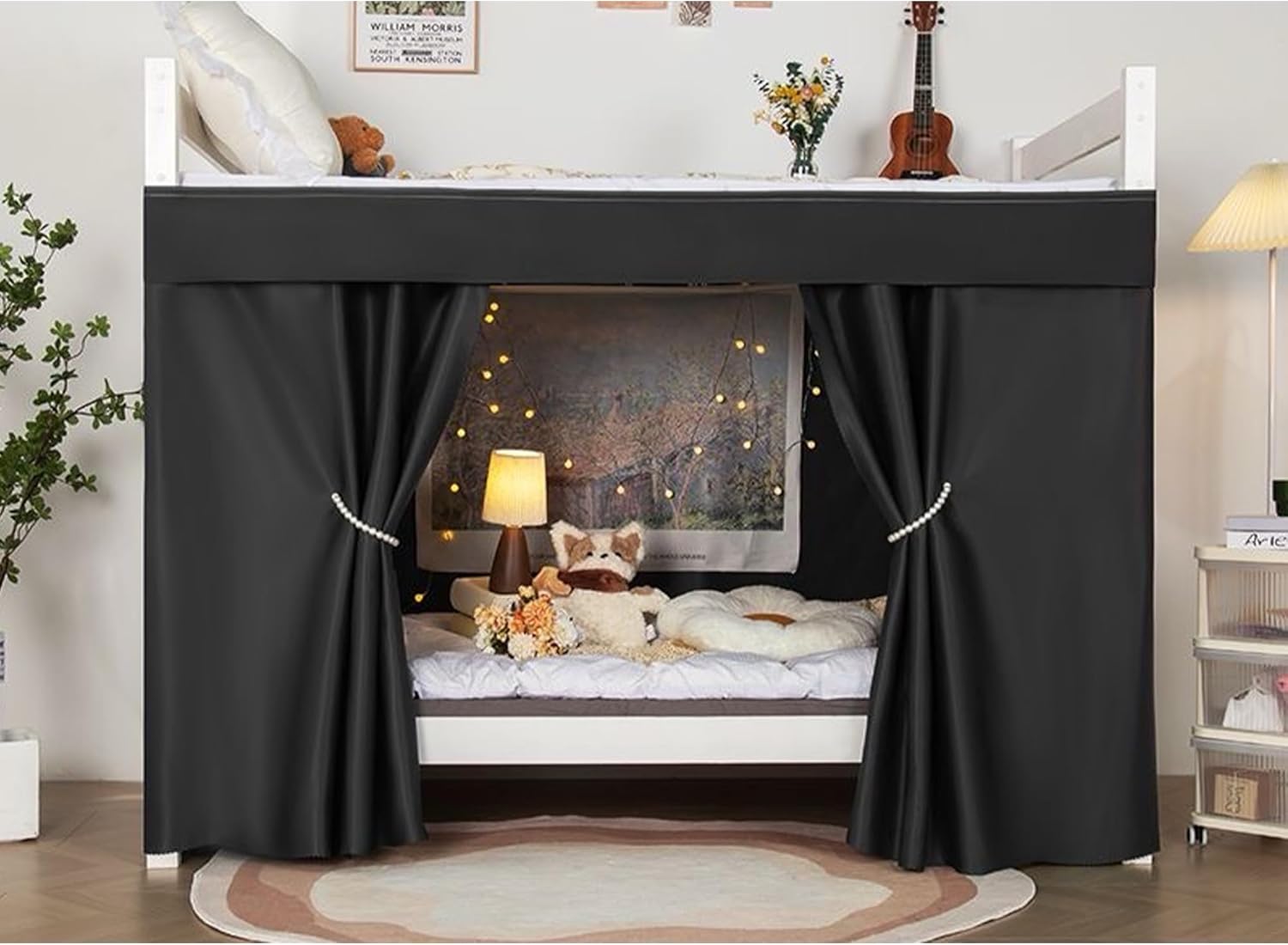 Navhao Dorm Home Solid Thicken Bunk Blackout Bed Curtains Cloth Bed Canopy Students Single Sleeper