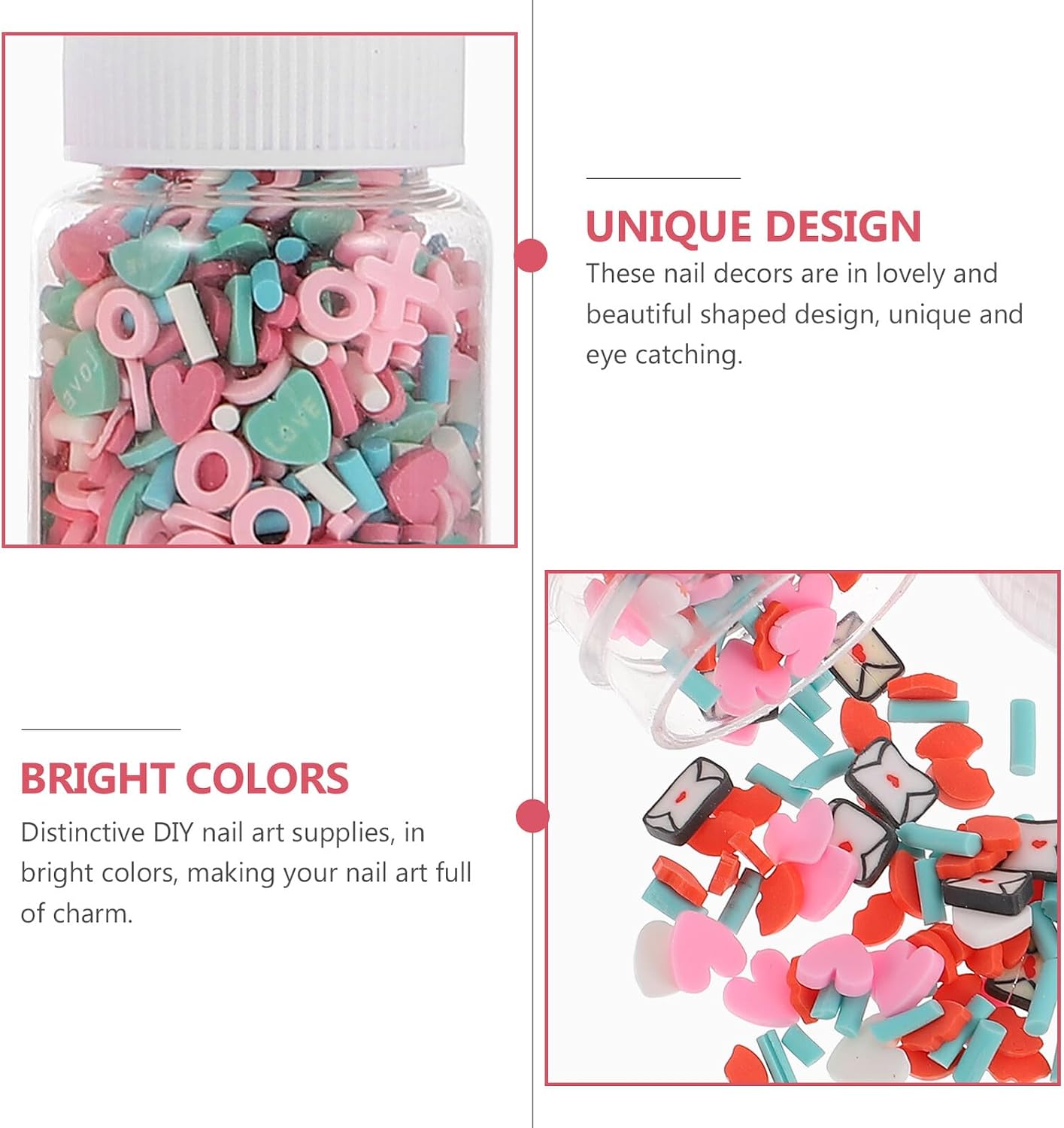 ABOOFAN 12pcs Polymer Clay Nail Art Charms Mixed Style Slices for Manicure DIY Jewelry Phone Case Decor Bottle Soft Clay Nail Flakes Craft Supplies