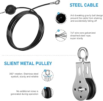Cable Pulley System Home Gym, Lat Pull Down Pulley System Cable Machine Attachments for LAT Pull Down, Arm Back Shoulder Workout