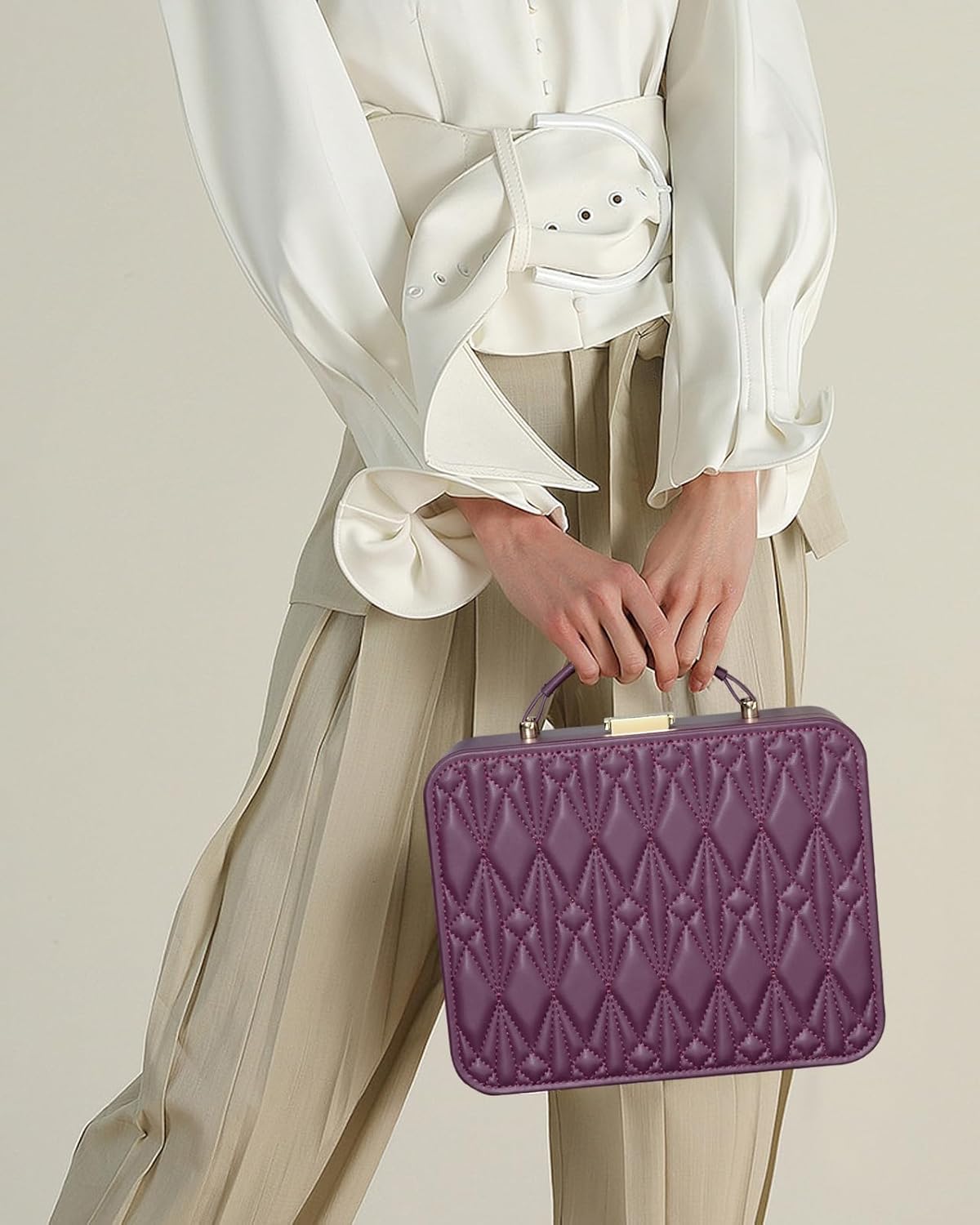 Travel Jewelry Case Organizer, Large Travel Jewelry Organizer, Travel Jewelry Box and Portable Travel Jewelry Case, Burgundy Red - Image 5