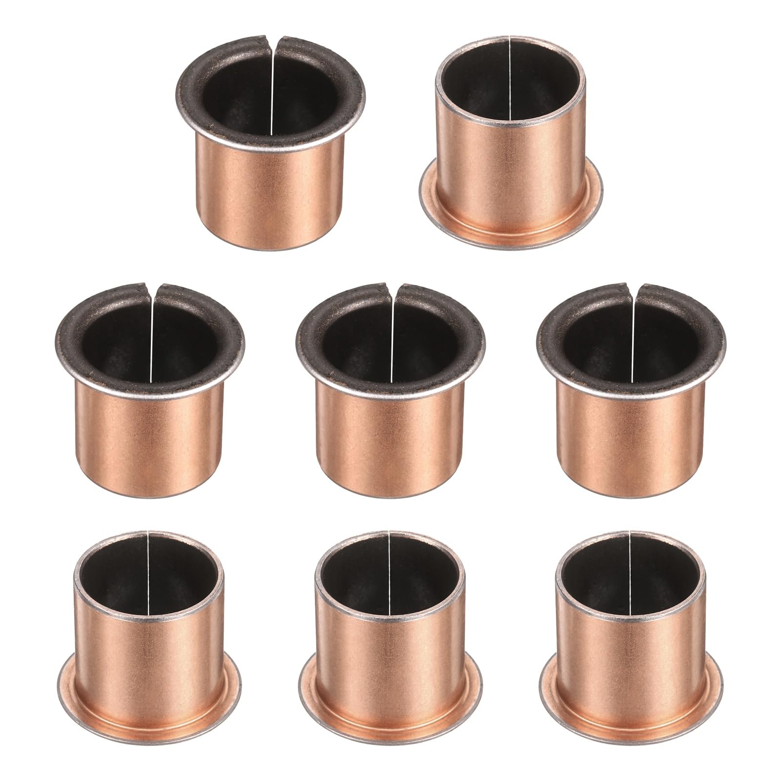 QUARKZMAN 8Pcs Douilles À Bride, Alésage 22mm x Diamètre Extérieur 25mm x Longueur 25mm x 32mm, Autolubrifiants En Bronze Fritté