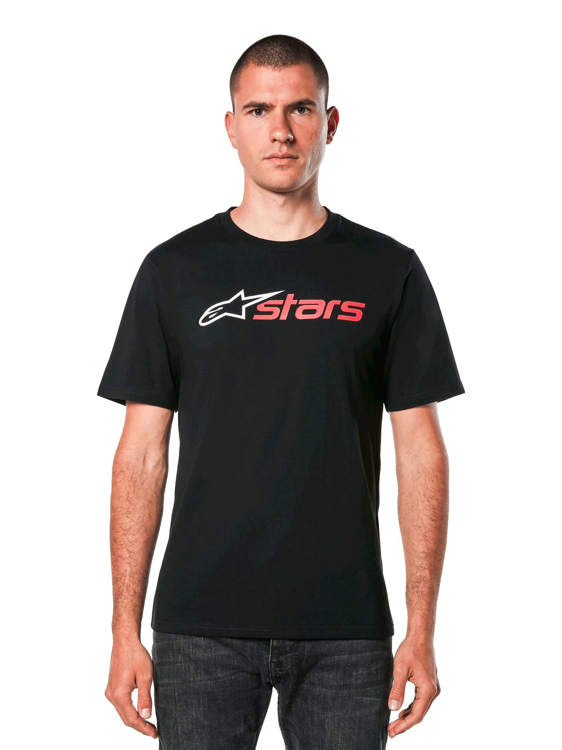 Alpinestars Men's Black/Red/White Original Logo Tee Short-Sleeved Crew Neck T-Shirt, M
