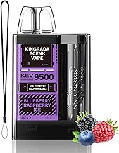 Ecenk Vape r Nicotine Free 6000 Puffs Pod Disposable Vaper Electronic Cigarette Refillable Disposable Vaper, 10 Flavors (Blueberry Raspberry Ice)