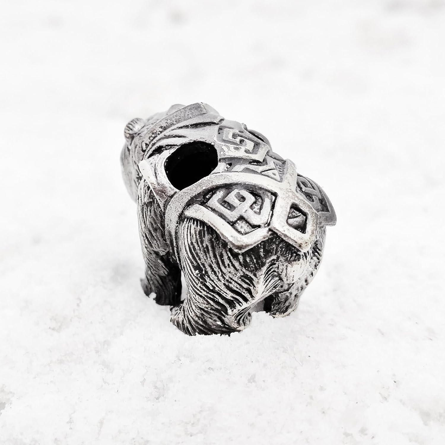 CooB 1Pcs/Lot EDC Paracord Bead, Pendant, Knife Lanyard Bead Wild Bear Grizzly. Hand-Casted Metal Beads Pendants for Custom Paracord Knives Lanyards