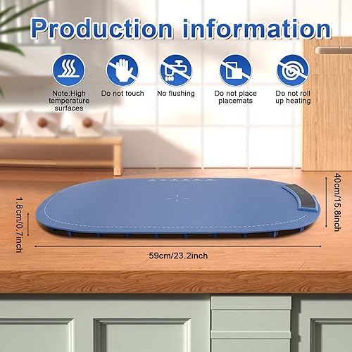 Miniatura 7 de Tapete de calentamiento para alimentos, tapete de calentamiento rápido de alimentos de superficie completa, bandeja de calentamiento eléctrica