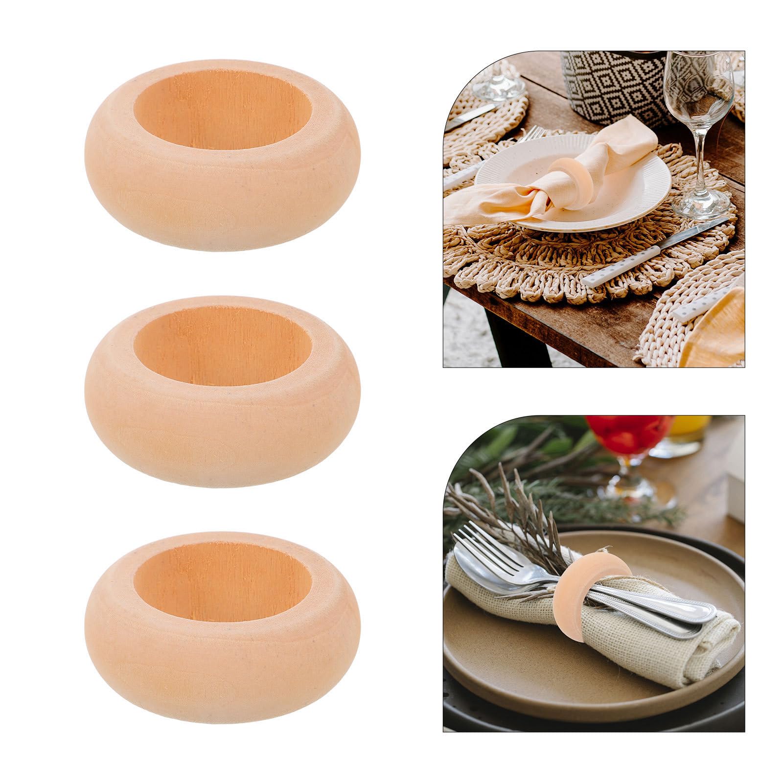 80 Piezas Servilleteros de Madera Rústicos Hechos a Mano para Mesa