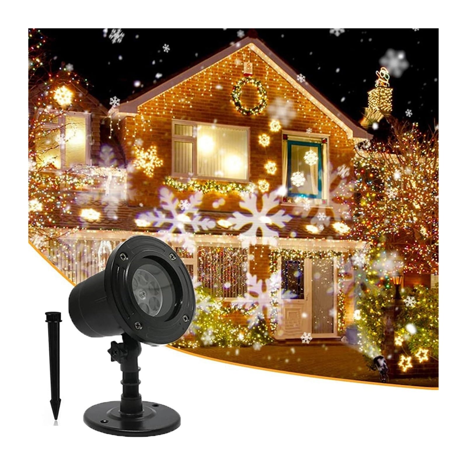 Projecteur Lumineux, projecteur holographique d'halloween, projecteur de Flocons de Noël extérieur, Lampes LED pour scène, Jardin, pelouse, aménagement paysager, lumières d'automne pour Hall