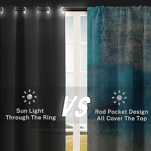 Vista 73 de Cortinas geométricas de cocina negras y grises de 63 pulgadas de largo, juego de 2, cortinas grises y blancas para dormitorio, sala de estar, Gris