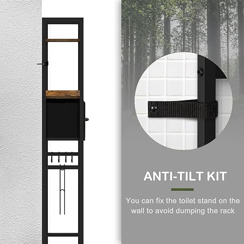 Miniatura 5 de ETELI Armario de almacenamiento sobre el inodoro con cajones de tela, almacenamiento sobre el inodoro, se adapta a la mayoría de los inodoros,