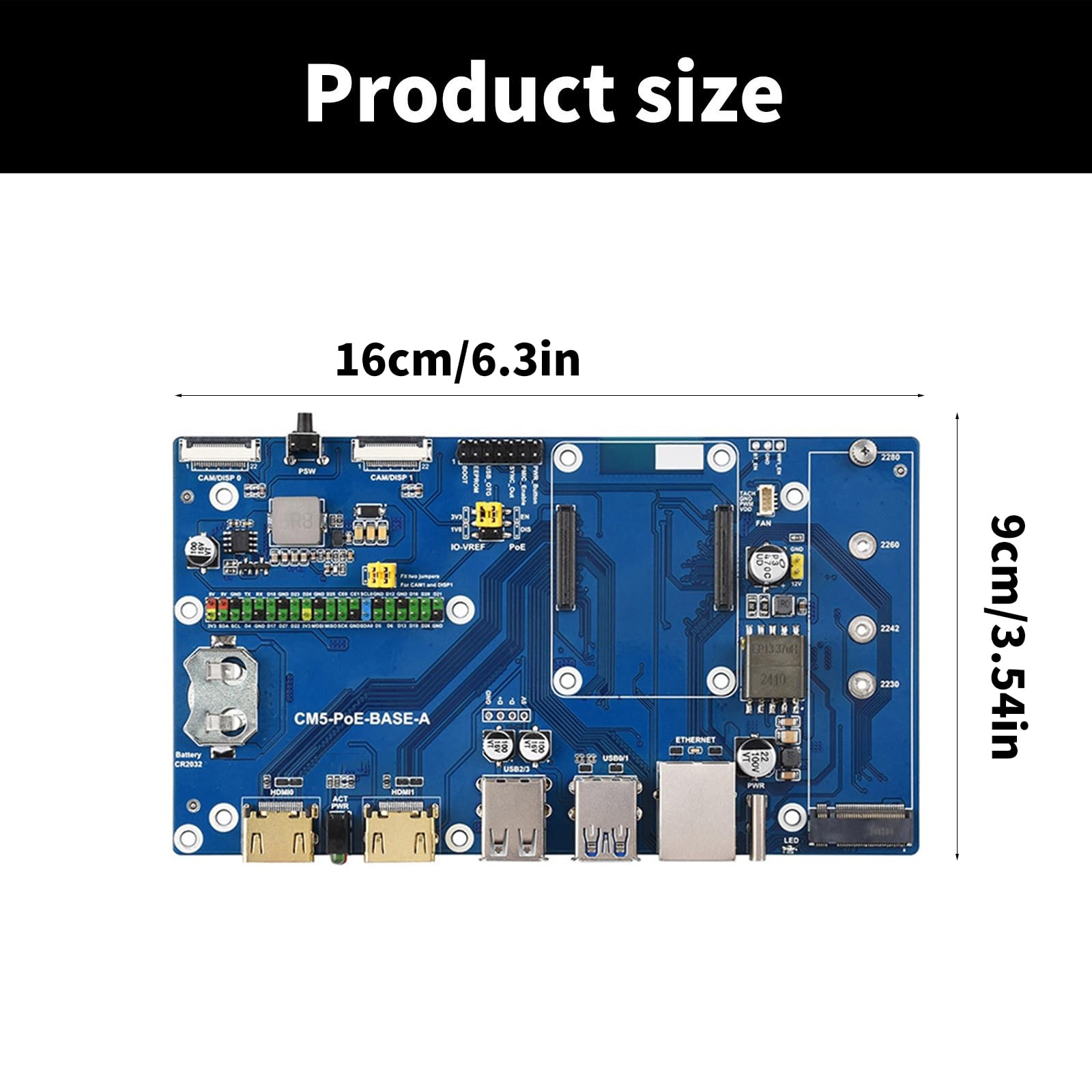 Scheda base Ethernet CM5 Modulo di elaborazione 5 con NVMe Disk e periferiche complete di connessione per sviluppatori accessori