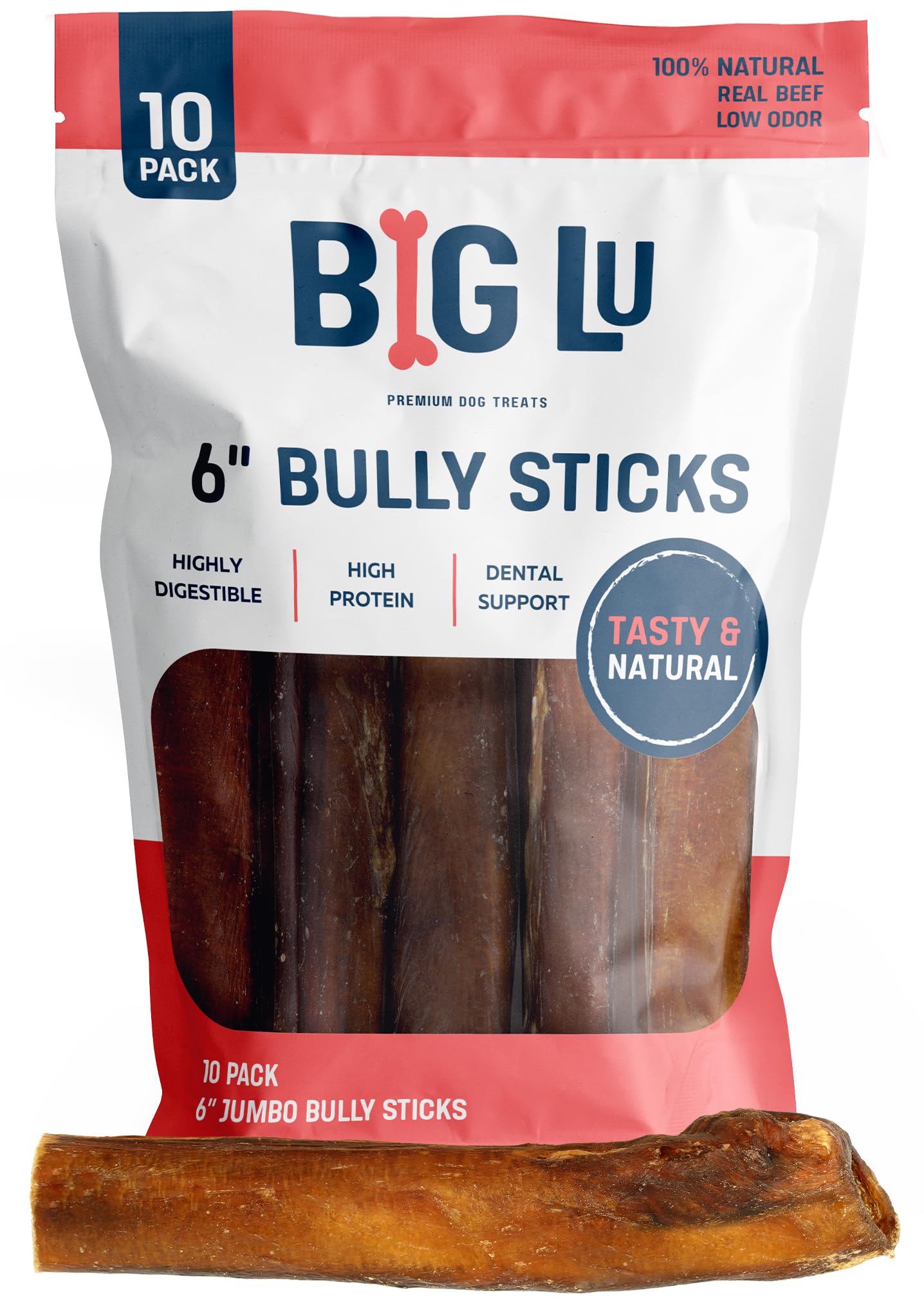 Big Lu 6 Inch Jumbo Bully Sticks 10 Count