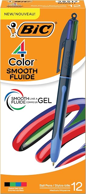 BIC Assorted Gel Pens 1.0 mm Point 12-Count