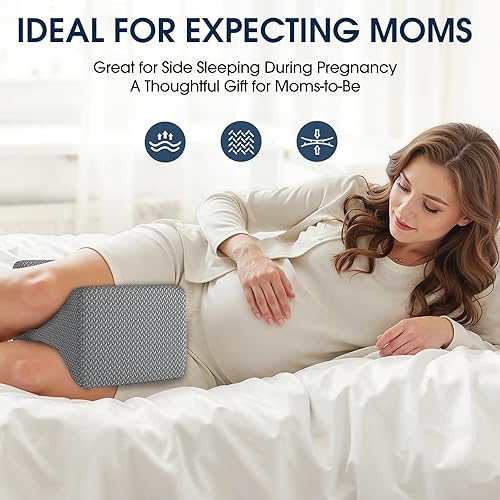 Miniatura 7 de BlissTrends Almohada de rodilla de espuma viscoelástica, almohada de rodilla para dormir de lado, almohadas de piernas para dormir circulación