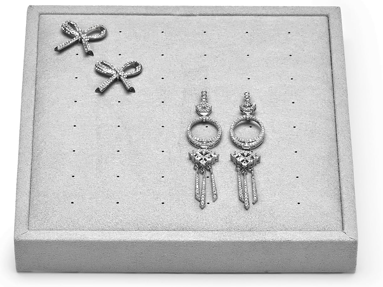 Oirlv Microfiber Jewelry Stud Earring tray Display Tray Interchangeable Modular Jewelry Tray