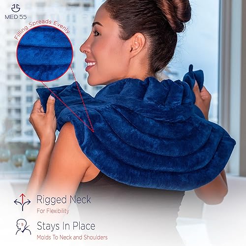 Miniatura 6 de Envoltura para cuello y hombros Compresión pesada para microondas caliente y frío Almohadilla térmica húmeda y bolsa de hielo para lesiones